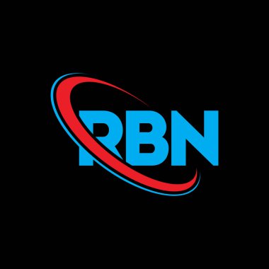 RBN logosu. RBN mektubu. RBN harf logosu tasarımı. Çember ve büyük harfli monogram logosuna bağlı baş harfler RBN logosu. Teknoloji, iş ve emlak markası için RBN tipografisi.