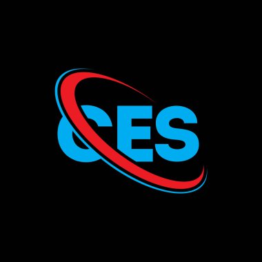 CES logosu. CES mektubu. CES harf logosu tasarımı. Çember ve büyük harfli monogram logosuyla birleştirilmiş CES logosu. Teknoloji, iş ve emlak markası için CES tipografisi.