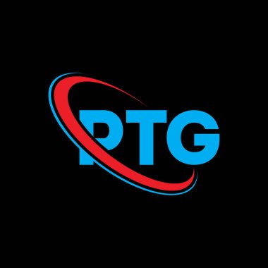 PTG logosu. PTG mektubu. PTG harf logosu tasarımı. Çember ve büyük harfli monogram logosuyla PTG logosunun baş harfleri. Teknoloji, iş ve emlak markası için PTG tipografisi.