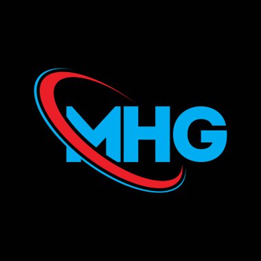 MHG logosu. MHG harfi. MHG harf logosu tasarımı. Çember ve büyük harfli monogram logosuna bağlı baş harfler MHG. Teknoloji, iş ve emlak markası için MHG tipografisi.
