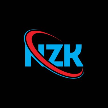 NZK logosu. NZK mektubu. NZK harf logosu tasarımı. Çember ve büyük harfli monogram logosuna bağlı baş harfler NZK logosu. Teknoloji, iş ve emlak markası için NZK tipografisi.