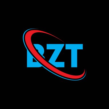 BZT logosu. BZT mektubu. BZT harf logosu tasarımı. Çember ve büyük harfli monogram logosuna bağlı baş harfler BZT logosu. Teknoloji, iş ve emlak markası için BZT tipografisi.