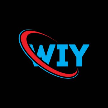 WIY logosu. Kablosuz harf. Kablosuz harf logosu tasarımı. Daireye ve büyük harfli monogram logosuna bağlı WIY logosunun baş harfleri. Teknoloji, iş ve emlak markası için WIY tipografisi.
