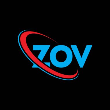 ZOV logosu. ZOV mektubu. ZOV harf logosu tasarımı. Çember ve büyük harfli monogram logosuna bağlı baş harfler ZOV logosu. Teknoloji, iş ve emlak markası için ZOV tipografisi.