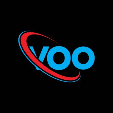 VOO logosu. VOO mektubu. VOO harf logosu tasarımı. Çember ve büyük harfli monogram logosuna bağlı ilk VOO logosu. Teknoloji, iş ve emlak markası için VOO tipografisi.