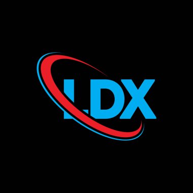 LDX logosu. LDX mektubu. LDX harf logosu tasarımı. Çember ve büyük harfli monogram logosuna bağlı LDX logosu. Teknoloji, iş ve emlak markası için LDX tipografisi.