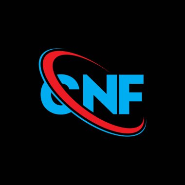 CNF logosu. CNF mektubu. CNF mektup logosu tasarımı. Çember ve büyük harfli monogram logosuna bağlı CNF logosu. Teknoloji, iş ve emlak markası için CNF tipografisi.