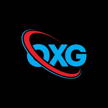 OXG logosu. OXG harfi. OXG harf logosu tasarımı. Çember ve büyük harfli monogram logosuyla birleştirilmiş OXG logosu. Teknoloji, iş ve emlak markası için OXG tipografisi.