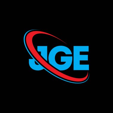 JGE logosu. Jüri mektubu. JGE harf logosu tasarımı. Çember ve büyük harfli monogram logosuna bağlı JGE logosu. Teknoloji, iş ve emlak markası için JGE tipografisi.