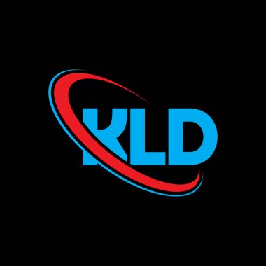 KLD logosu. KLD mektubu. KLD harfli logo tasarımı. Çember ve büyük harfli monogram logosuna bağlı KLD logosu. Teknoloji, iş ve emlak markası için KLD tipografisi.