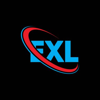 EXL logosu. EXL mektubu. EXL harf logosu tasarımı. Çember ve büyük harfli monogram logosuyla birleştirilmiş EXL logosu. Teknoloji, iş ve emlak markası için EXL tipografisi.