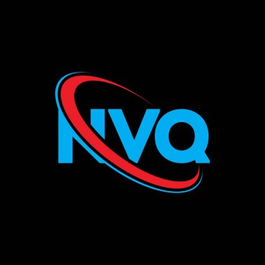 NVQ logosu. NVQ mektubu. NVQ harf logosu tasarımı. Çember ve büyük harfli monogram logosuna bağlı NVQ logosu. Teknoloji, iş ve emlak markası için NVQ tipografisi.