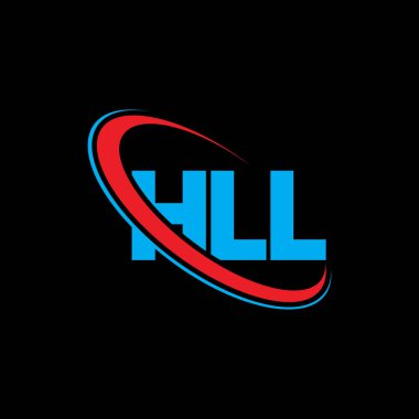 HLL logosu. HLL mektubu. HLL harf logosu tasarımı. Çember ve büyük harfli monogram logosuna bağlı HLL logosu. Teknoloji, iş ve emlak markası için HLL tipografisi.