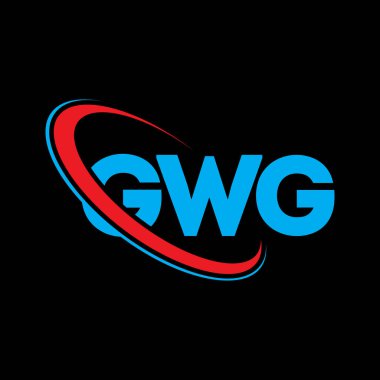 GWG logosu. GWG mektubu. GWG harf logosu tasarımı. Çember ve büyük harfli monogram logosuyla birleştirilmiş GWG logosu. Teknoloji, iş ve emlak markası için GWG tipografisi.