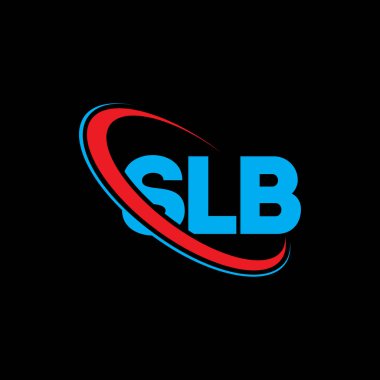 SLB logosu. SLB harfi. SLB harfli logo tasarımı. Çember ve büyük harfli monogram logosuna bağlı ilk SLB logosu. Teknoloji, iş ve emlak markası için SLB tipografisi.