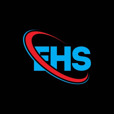 EHS logosu. EHS mektubu. EHS harf logosu tasarımı. Çember ve büyük harfli monogram logosuna bağlı baş harfler EHS logosu. Teknoloji, iş ve emlak markası için EHS tipografisi.