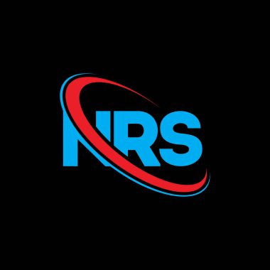 NRS logosu. NRS mektubu. NRS mektup logosu tasarımı. Çember ve büyük harfli monogram logosuna bağlı NRS logosunun baş harfleri. NRS teknoloji, iş ve emlak markası tipografisi.