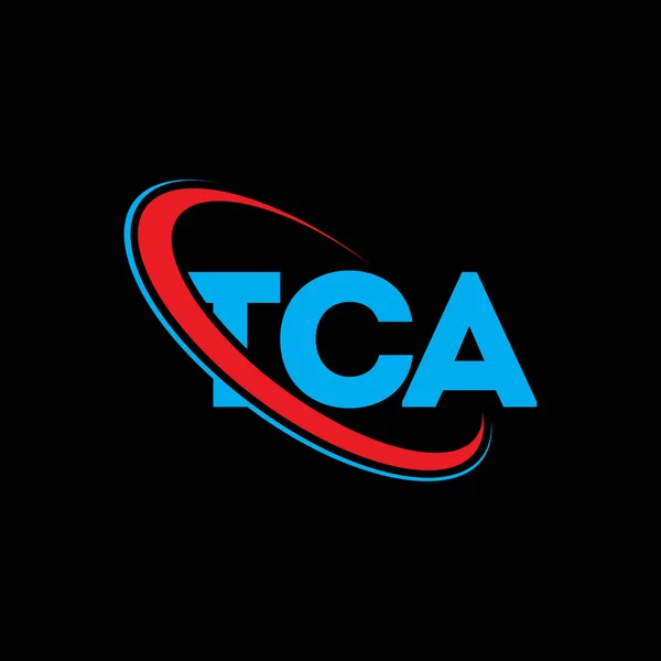Tca标志 Tca的信Tca字母标志设计 用圆圈和大写字母标识连接Tca标识的首字母缩写 商业和房地产品牌的Tca排版 — 图库矢量图片