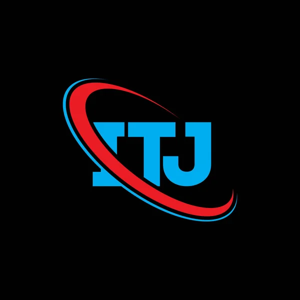 Itj Logosu Itj Mektubu Itj Mektup Logosu Tasarımı Çember Büyük — Stok Vektör