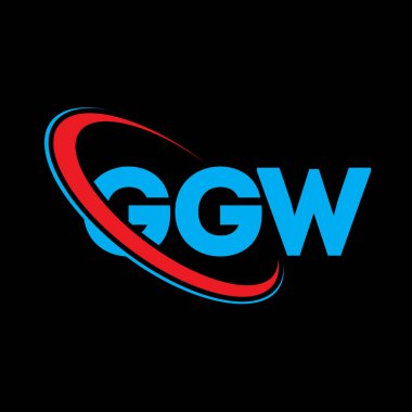GGW logosu. GGW mektubu. GGW harf logosu tasarımı. Çember ve büyük harfli monogram logosuyla birleştirilmiş GGW logosu. Teknoloji, iş ve emlak markası için GGW tipografisi.