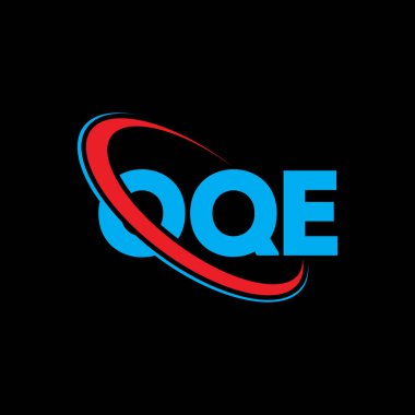 OQE logosu. OQE mektubu. OQE harf logosu tasarımı. Çember ve büyük harfli monogram logosuyla OQE logosunun baş harfleri. Teknoloji, iş ve emlak markası için OQE tipografisi.