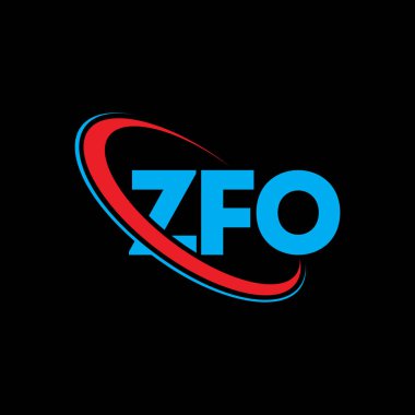 ZFO logosu. ZFO mektubu. ZFO harfi logo tasarımı. Çember ve büyük harfli monogram logosuna bağlı baş harfler ZFO logosu. Teknoloji, iş ve emlak markası için ZFO tipografisi.