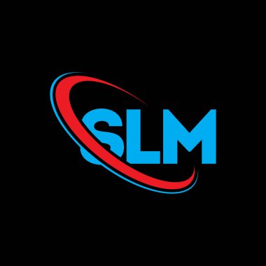 SLM logosu. SLM mektubu. SLM harf logosu tasarımı. Çember ve büyük harfli monogram logosuna bağlı SLM logosu. Teknoloji, iş ve emlak markası için SLM tipografisi.