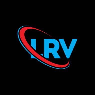 LRV logosu. LRV mektubu. LRV harf logosu tasarımı. Çember ve büyük harfli monogram logosuna bağlı ilk LRV logosu. Teknoloji, iş ve emlak markası için LRV tipografisi.