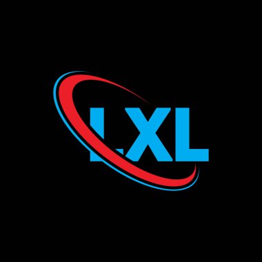 LXL logosu. LXL harfi. LXL harf logosu tasarımı. Çember ve büyük harfli monogram logosuna bağlı ilk LXL logosu. Teknoloji, iş ve emlak markası için LXL tipografisi.