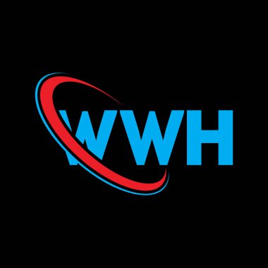 WWH logosu. WWH mektubu. WWH mektup logosu tasarımı. Çember ve büyük harfli monogram logosuna bağlı WWH logosu. WWH teknoloji, iş ve emlak markası tipografisi.