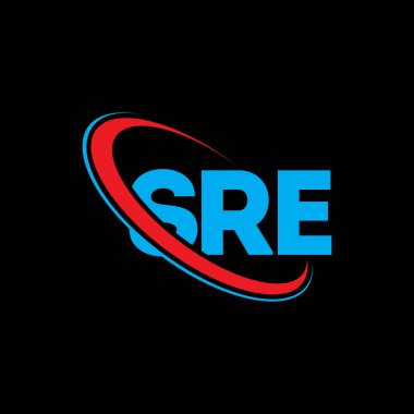 SRE logosu. SRE mektubu. SRE harf logosu tasarımı. Çember ve büyük harfli monogram logosuna bağlı baş harfler SRE logosu. Teknoloji, iş ve emlak markası için SRE tipografisi.