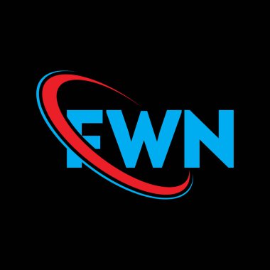 FWN logosu. FWN mektubu. FWN mektup logosu tasarımı. Çember ve büyük harfli monogram logosuna bağlı baş harfler FWN logosu. Teknoloji, iş ve emlak markası için FWN tipografisi.