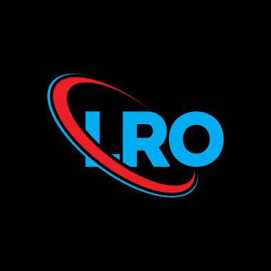 LRO logosu. LRO mektubu. LRO harf logosu tasarımı. Çember ve büyük harfli monogram logosuna bağlı ilk LRO logosu. Teknoloji, iş ve emlak markası için LRO tipografisi.