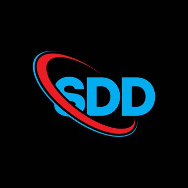 SDD logosu. SDD mektubu. SDD harfi logo tasarımı. Çember ve büyük harfli monogram logosuna bağlı baş harfler SDD logosu. Teknoloji, iş ve emlak markası için SDD tipografisi.