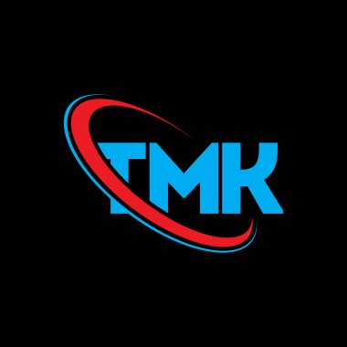TMK logosu. TMK mektubu. TMK mektup logosu tasarımı. Çember ve büyük harfli monogram logosuna bağlı TMK logosu. Teknoloji, iş ve emlak markası için TMK tipografisi.