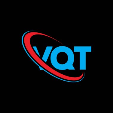 VQT logosu. VQT mektubu. VQT harf logosu tasarımı. Çember ve büyük harfli monogram logosuna bağlı baş harfler VQT logosu. Teknoloji, iş ve emlak markası için VQT tipografisi.