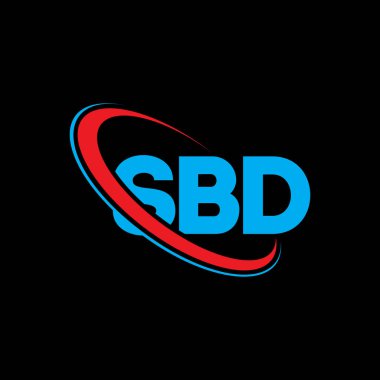 SBD logosu. SBD mektubu. SBD harf logosu tasarımı. Çember ve büyük harfli monogram logosuna bağlı baş harfler SBD logosu. Teknoloji, iş ve emlak markası için SBD tipografisi.