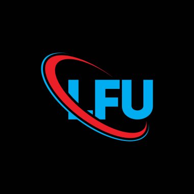 LFU logosu. LFU mektubu. LFU mektup logosu tasarımı. Çember ve büyük harfli monogram logosuna bağlı ilk LFU logosu. Teknoloji, iş ve emlak markası için LFU tipografisi.