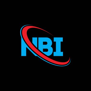 NBI logosu. NBI mektubu. NBI mektup logosu tasarımı. Çember ve büyük harfli monogram logosuna bağlı baş harfler NBI logosu. Teknoloji, iş ve emlak markası için NBI tipografisi.