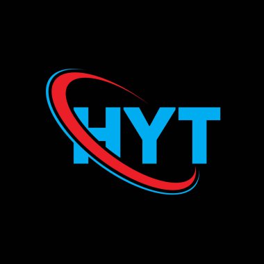 HYT logosu. HYT mektubu. HYT harf logosu tasarımı. Çember ve büyük harfli monogram logosuyla HYT logosunun baş harfleri. Teknoloji, iş ve emlak markası için HYT tipografisi.