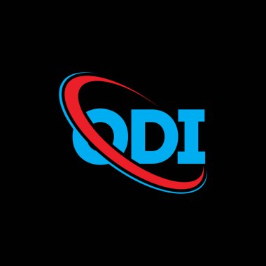 ODI logosu. YMB mektubu. ODI mektup logosu tasarımı. Çember ve büyük harfli monogram logosuna bağlı ODI logosu. Teknoloji, iş ve emlak markası için ODI tipografisi.