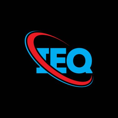 IEQ logosu. IEQ mektubu. IEQ harf logosu tasarımı. Daireye ve büyük harfli monogram logosuna bağlı ilk IEQ logosu. Teknoloji, iş ve emlak markası için IEQ tipografisi.