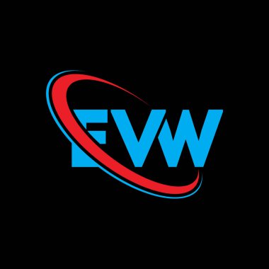 EVW logosu. EVW mektubu. EVW harf logosu tasarımı. Çember ve büyük harfli monogram logosuyla birleştirilmiş EVW logosu. Teknoloji, iş ve emlak markası EVW tipografisi.