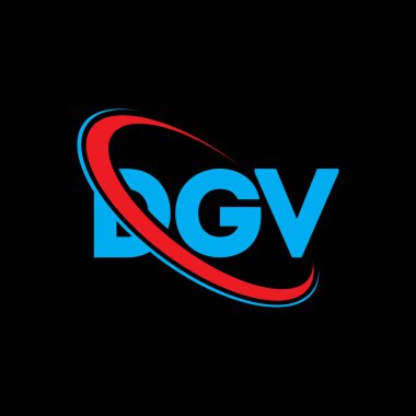 DGV logosu. DGV mektubu. DGV harf logosu tasarımı. Daire ve büyük harfli monogram logosuyla birleştirilmiş DGV logosu. Teknoloji, iş ve emlak markası için DGV tipografisi.