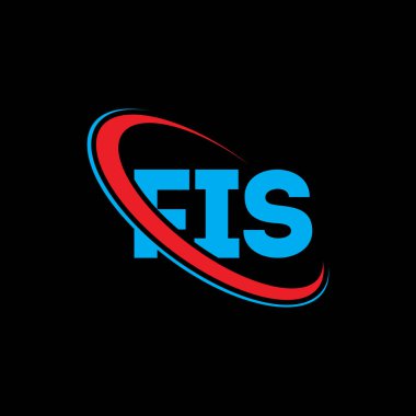 FIS logosu. FIS mektubu. FIS mektup logosu tasarımı. Çember ve büyük harfli monogram logosuna bağlı FIS logosu. Teknoloji, iş ve emlak markası için FIS tipografisi.