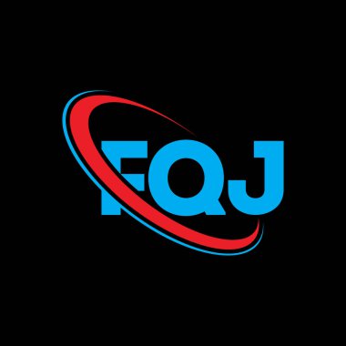 FQJ logosu. FQJ mektubu. FQJ harf logosu tasarımı. Çember ve büyük harfli monogram logosuna bağlı baş harfler FQJ logosu. Teknoloji, iş ve emlak markası için FQJ tipografisi.