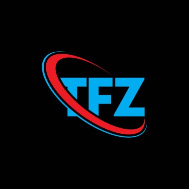 TFZ logosu. TFZ mektubu. TFZ harf logosu tasarımı. Çember ve büyük harfli monogram logosuna bağlı baş harfler TFZ logosu. Teknoloji, iş ve emlak markası için TFZ tipografisi.