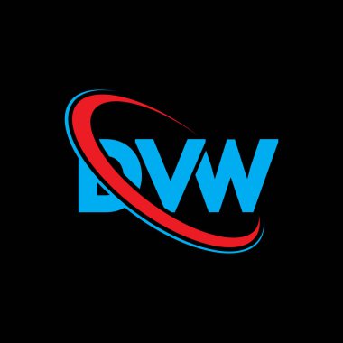 DVW logosu. DVW mektubu. DVW harf logosu tasarımı. Daire ve büyük harfli monogram logosuna bağlı DVW logosu. Teknoloji, iş ve emlak markası için DVW tipografisi.