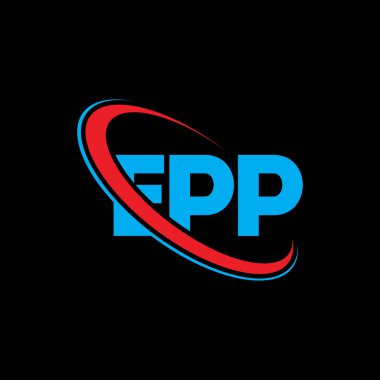 EPP logosu. EPP mektubu. EPP harf logosu tasarımı. Çember ve büyük harfli monogram logosuna bağlı EPP logosu. Teknoloji, iş ve emlak markası için EPP tipografisi.