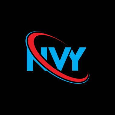NVY logosu. NVY mektubu. NVY harf logosu tasarımı. Çember ve büyük harfli monogram logosuyla NVY logosunun baş harfleri. Teknoloji, iş ve emlak markası için NVY tipografisi.